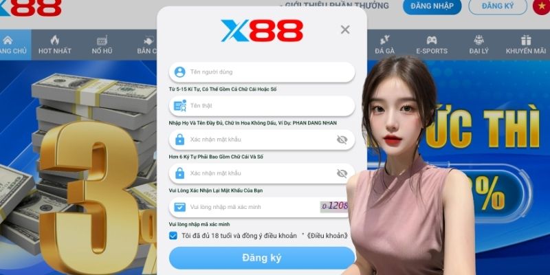 3 bước đăng ký X88 nhanh cho tân binh
